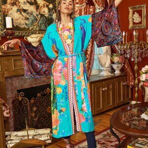 Aratta Fantasy Aqua Peacock Kimono- NWT-One Size